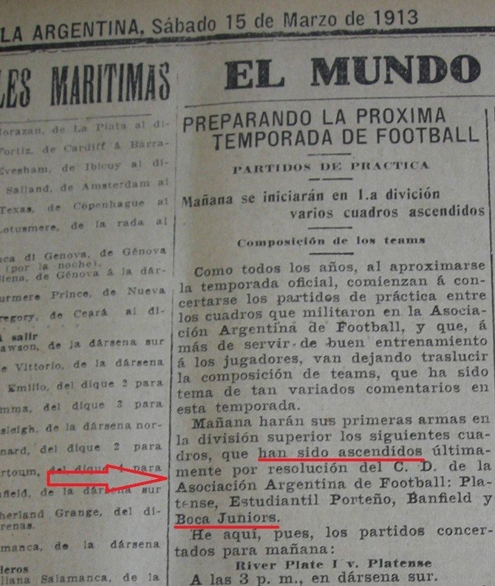 Recorte Diario El Mundo - Argentina Sabdo 15 de Marzo de 1913