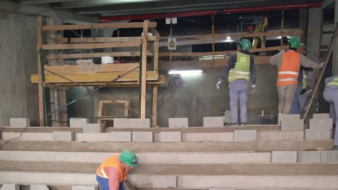 construcción del túnel único del estadio monumental de River Plate