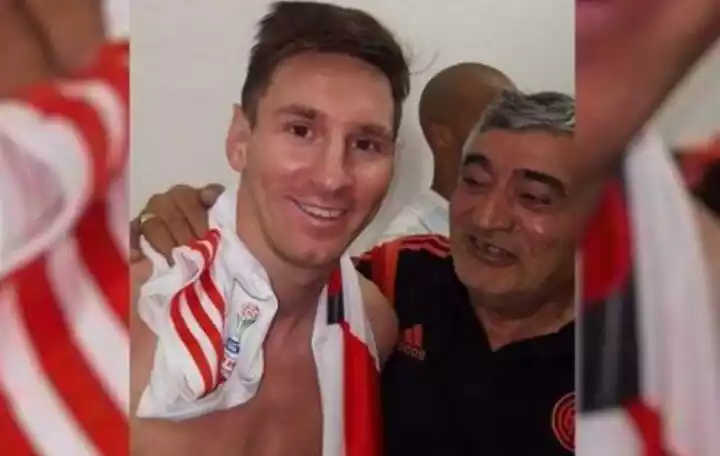 Lionel Andrés Messi Cuccittini con la remera de River