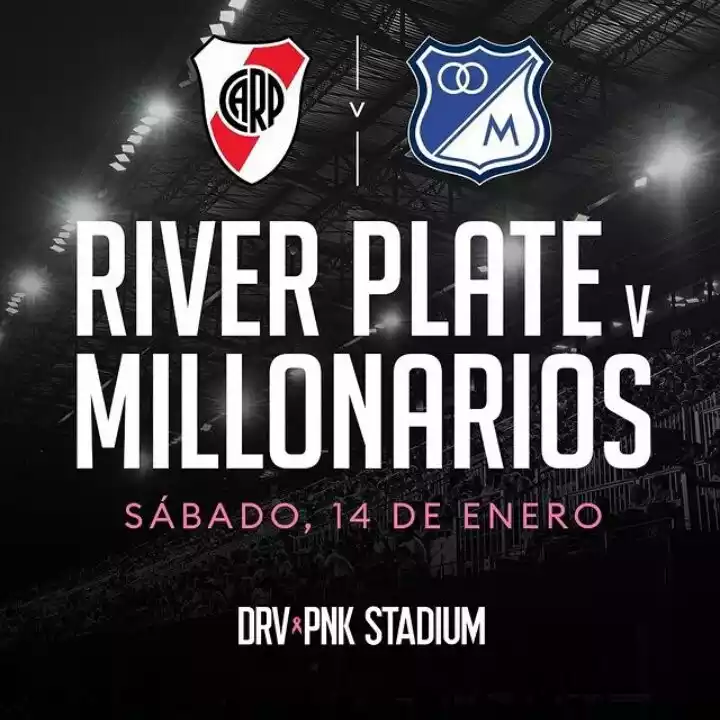 Banner promoción partido Amistoso River Plate jugará vs Millonarios